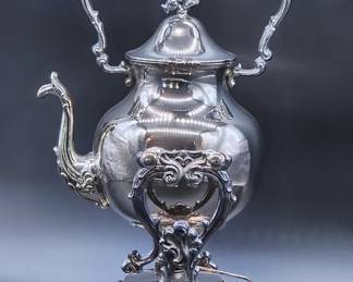 Vtg. Silver Plate Tilting Teapot / Spirit Kettle