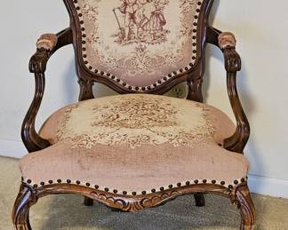 Vintage Louix XV Style Fauteuil Deep Seated Chair