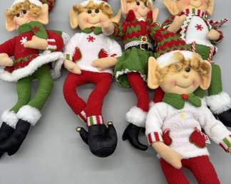 5-Retro Style Christmas Elves