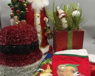 Christmas Stockings, Santa, Present, Glitter Hat