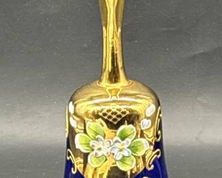 Decorative Bell with Raised Fowers over Gold Trim
