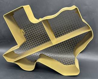 Texas-Shaped Curio Shelf is Gold Tone Metal 