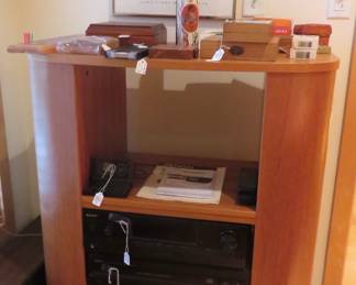 Vintage teak media cabinet.