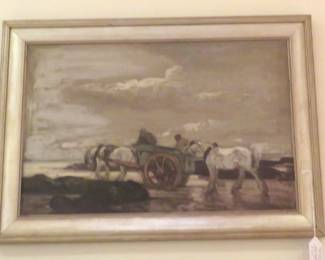 Listed artist Edmund Blampied oil on board.