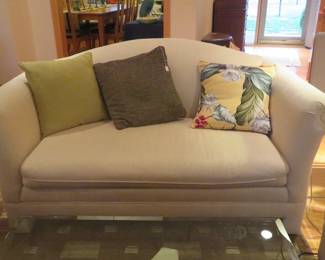 Nice fabric couch and loveseat.