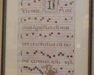 Antique Gregorian Illuminated Manuscript.