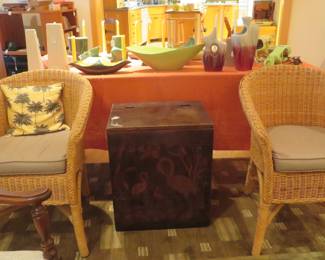 Set of very good quality rattan chairs.