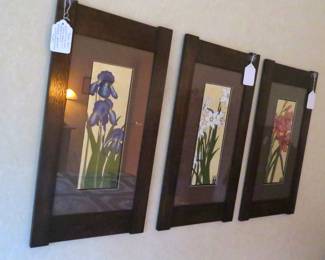 Trio of Arts and Craft Anita Munman gouache and India ink on paper watercolors.