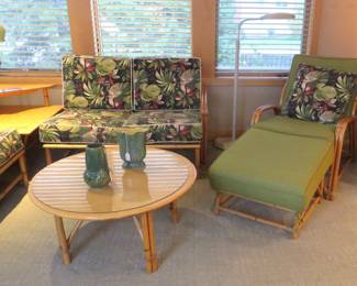 Pretzel chair and ottoman.