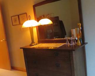 Stickley by Harvey Ellis single dresser and mirror.