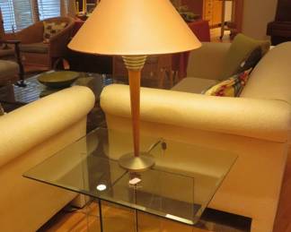 Great glass side table.