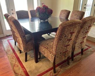 Get ready for Holiday entertaining with this gorgeous square dining table with seating for eight. Must see !