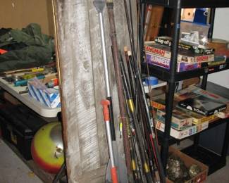 oars and fishing poles