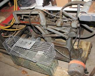 small animal traps, nice old power hacksaw