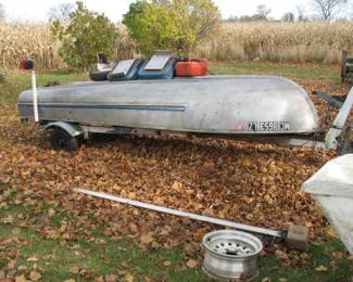 Nice 16 foot fishing boat, trailer and motor (see next pic)