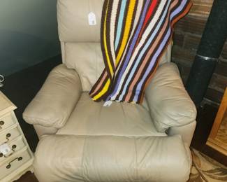 Tan leather recliner
