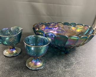 INDIANA BLUE CARNIVAL GLASS