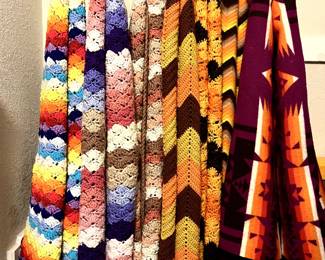 Handmade afghans + Pendleton blanket