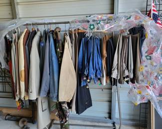 Mens clothing - Jeans, slacks, jackets, trench coat & camo coveralls