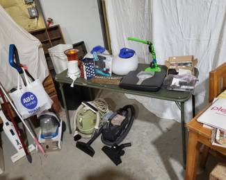Vacuum cleaners, rug steam cleaner, humidifiers, Sensi items, scale, desk lamp