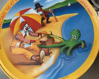 multiple vintage Ronald McDonald plates