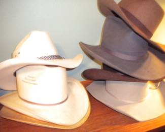 Numerous men's western and other hats