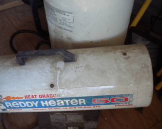 Reddy heater and propane bottle