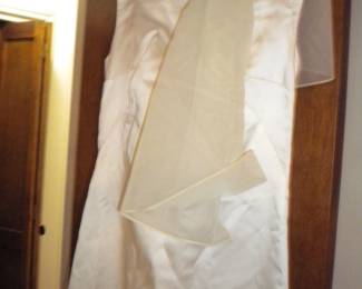 Jackie O look satin A line dress and scarf