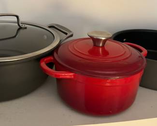 Calphalon pan, enamel cast-iron stock pot