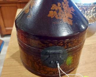 Antique oriental hat box