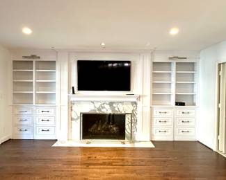 Bult In Cabinetry with Removable Fronts for AV Storage