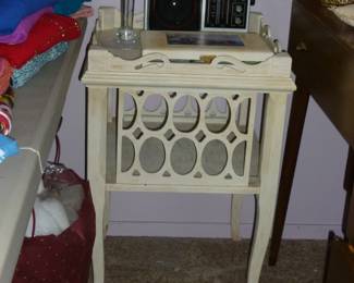 Another vintage table w/misc