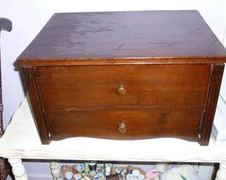 Neat old wood sewing box