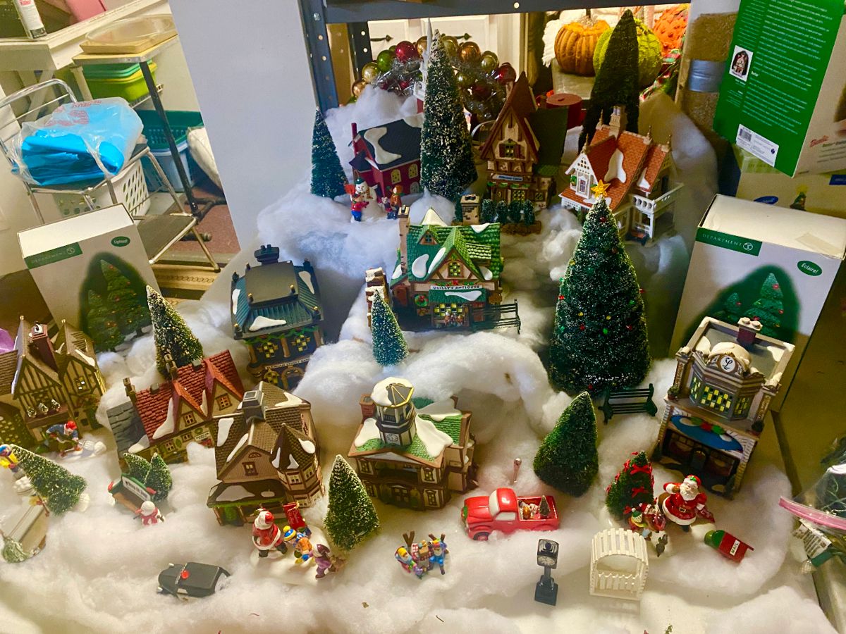 Department 56 Dickens village and 2 additional totes of boxed Department 56 accessories (not pictured)