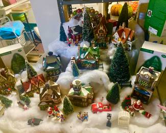 Department 56 Dickens village and 2 additional totes of boxed Department 56 accessories (not pictured)