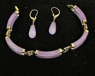 Purple jade & 14k gold 