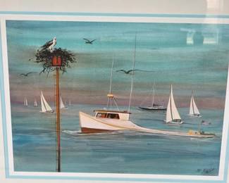 P. Buckley Moss print, 'Day on the Chesapeake'