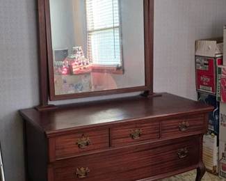 Antique dresser and mirror
