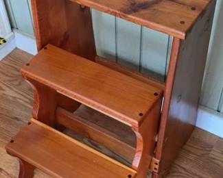 Handcrafted pine step stool