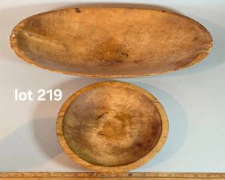 Antique dough bowl and mixing bowl