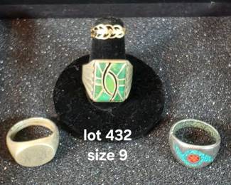 Sterling silver and turquoise rings