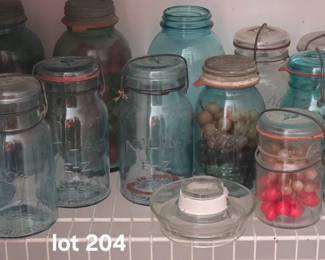 Collection of vintage canning jars
