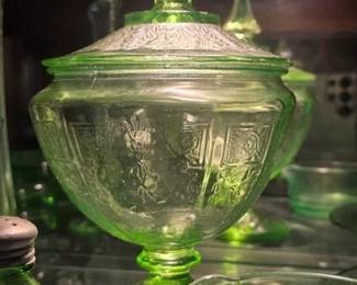 Green Depression glass