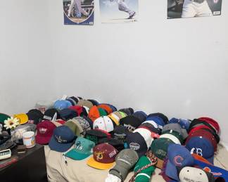 lots of baseball caps!