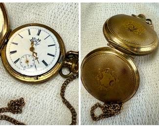 Pocket Watch with Roman Numerals and a Seconds Dial at Number Six Position