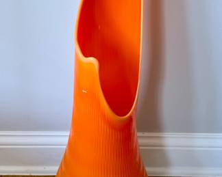 Bittersweet Orange Nubby Butt Floor Swung Vase
