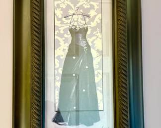 Framed Art, Featuring a Black Evening Gown on a Hanger - M. Light