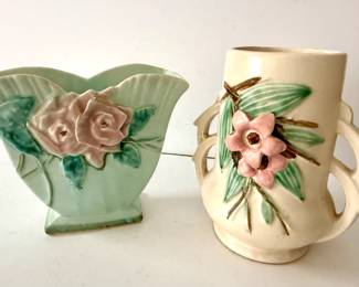 McCoy Pottery - Rose Planter and Blossom Time Vase