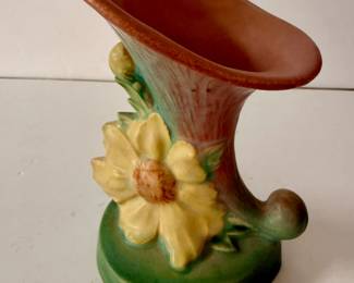 Roseville Pottery - Peony Cornucopia Vase
