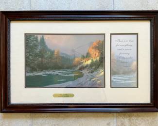 Matted and Framed "Autumn Snow" with Ecclesiastes 3:1 Quote - Thomas Kinkade